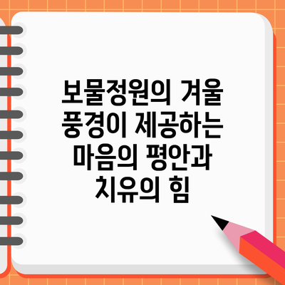 보물정원의 겨울 풍경이 제공하는 마음의 평안과 치유의 힘