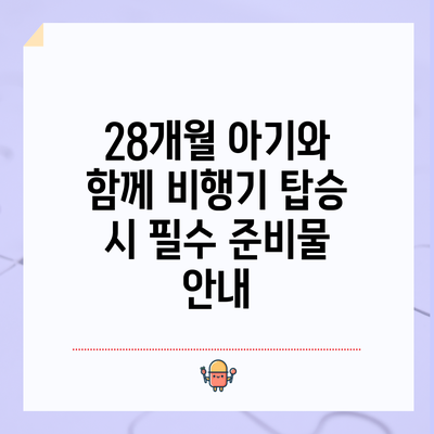 28개월 아기와 함께 비행기 탑승 시 필수 준비물 안내