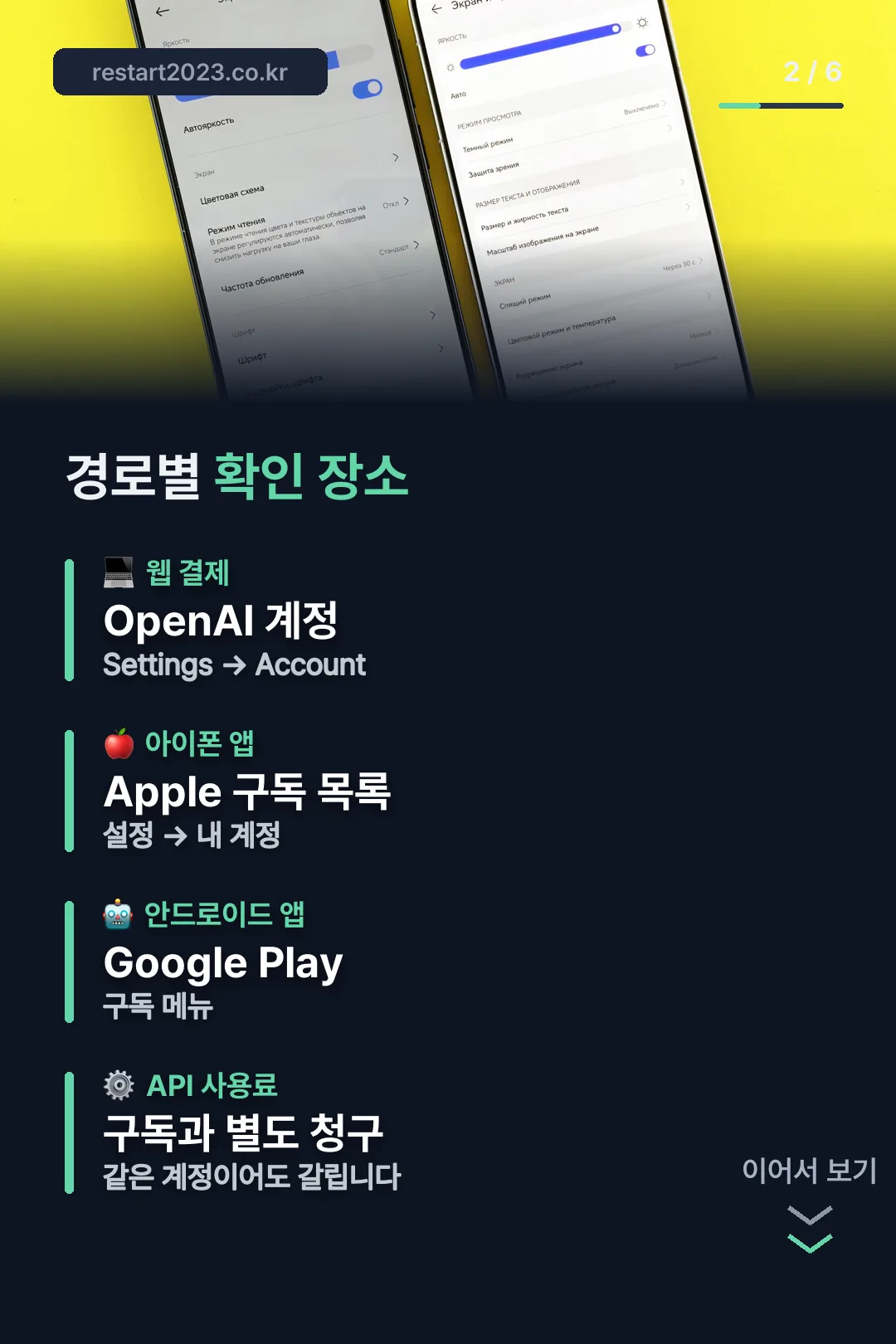 경로별 결제 확인 장소