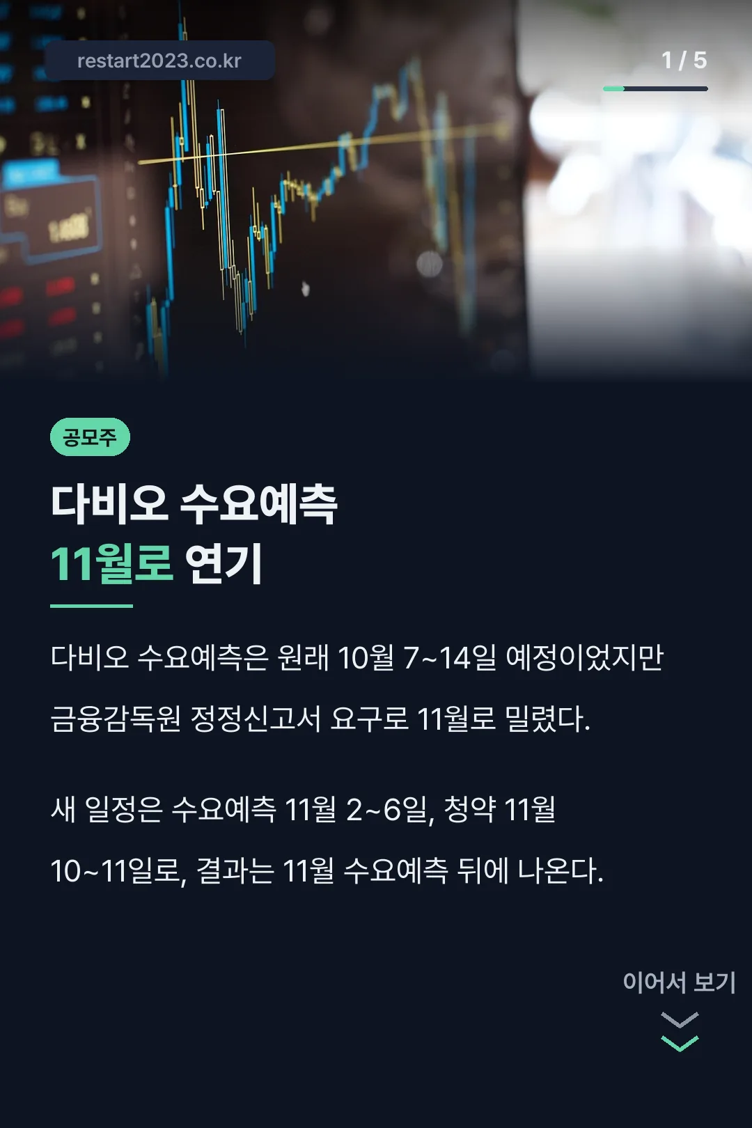 다비오 수요예측 11월로 연기