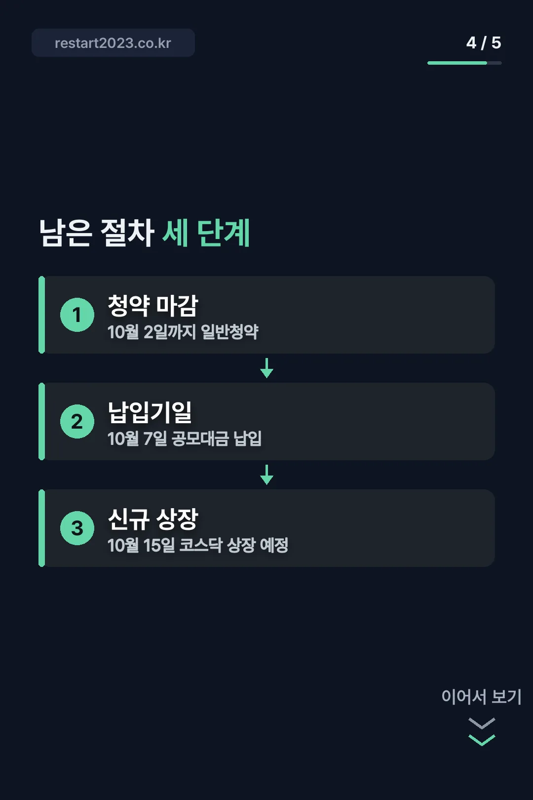 남은 절차 세 단계